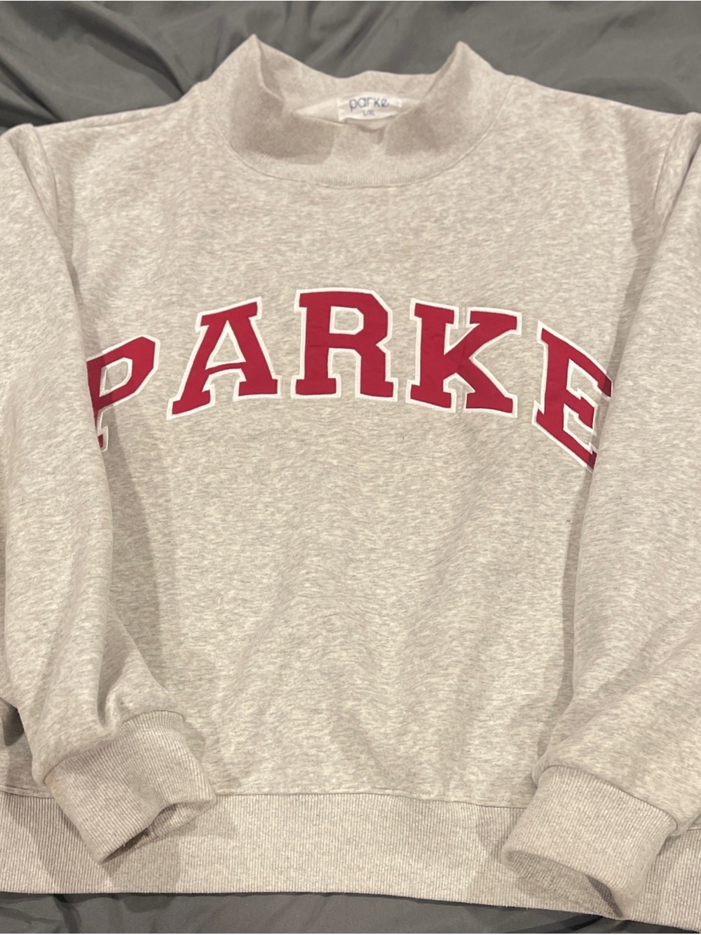 Parke Fleece grey and red Mockneck